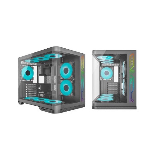 PC POWER  PGH650 ICELAND EDGE BK  9 ARGB FAN ATX CASING