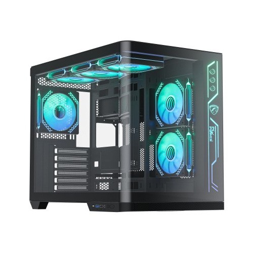 PC POWER  PGH650 ICELAND EDGE BK  9 ARGB FAN ATX CASING