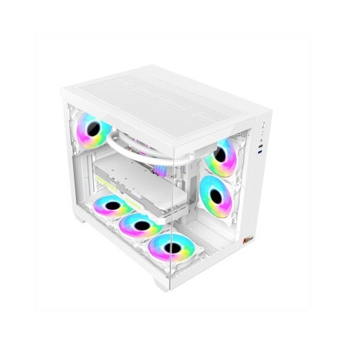 PC POWER PG-H600 ICELAND WH 6 ARGB FAN ATX GAMING CASING WITH 650W PSU