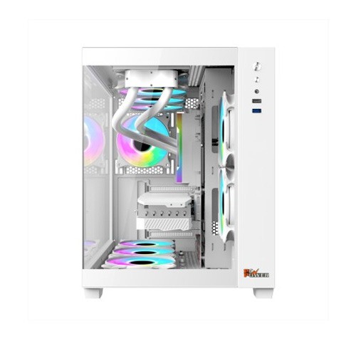 PC POWER PG-H600 ICELAND WH 6 ARGB FAN ATX GAMING CASING WITH 650W PSU