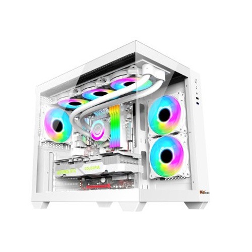 PC POWER PG-H600 ICELAND WH 6 ARGB FAN ATX GAMING CASING WITH 650W PSU