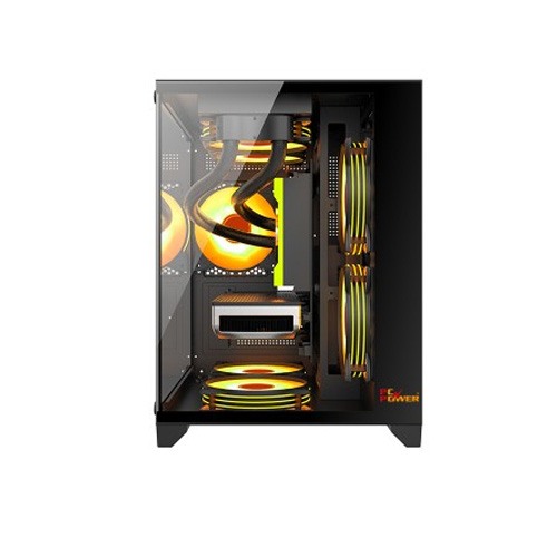 PC POWER OCEAN VIEW BK M ATX GAMING CASING WITH 5 ARGB FAN