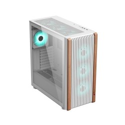 PC POWER PP-GS680 WOOD MESH WH Casing With 4 FANS and 550W PSU