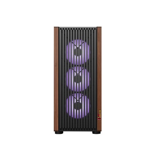 PC POWER PP-GS680 WOOD MESH BK Casing With 4 FANS