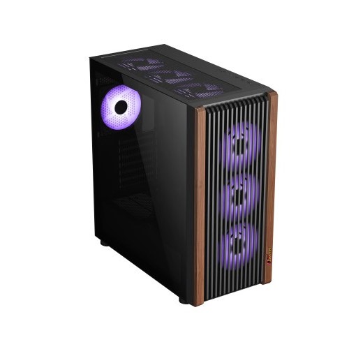 PC POWER PP-GS680 WOOD MESH BK Casing With 4 FANS