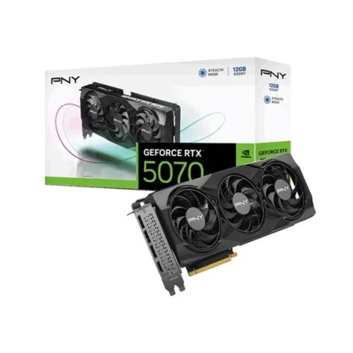 PNY NVIDIA GeForce RTX 5070 Overclocked Triple Fan 12GB GDDR7 PCIe 5.0 Graphics Card