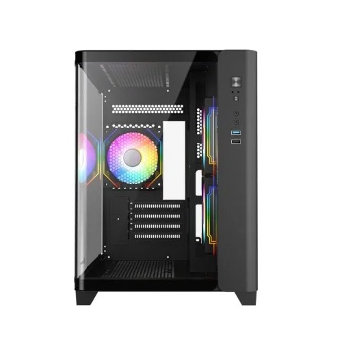 Revenger Air Tank Mini ARGB Infinity Fan Black Gaming Casing (Tempered Glass Curved Window)