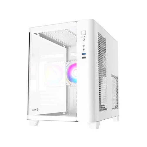 Revenger Air Tank Mini ARGB Infinity Fan White Gaming Casing (Tempered Glass Curved Window)