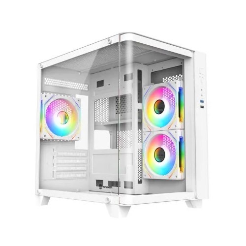 Revenger Air Tank Mini ARGB Infinity Fan White Gaming Casing (Tempered Glass Curved Window)