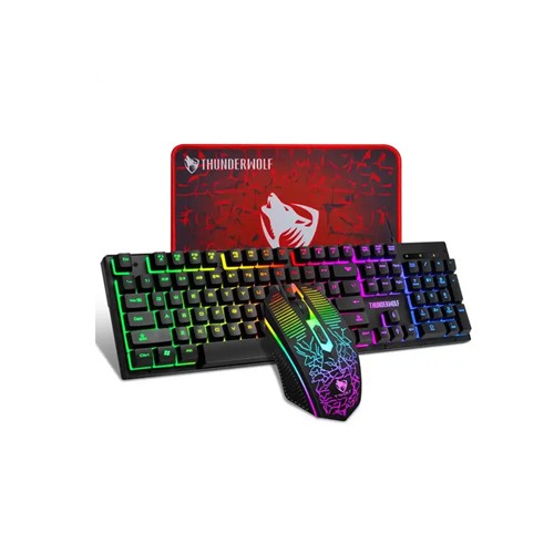T-WOLF TF31 3in1 gaming colorful mouse keyboard mouse pad set 