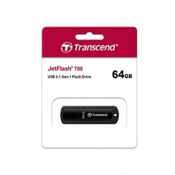 Transcend 64GB JetFlash 700 USB 3.1 Gen 1 Pen Drive Black