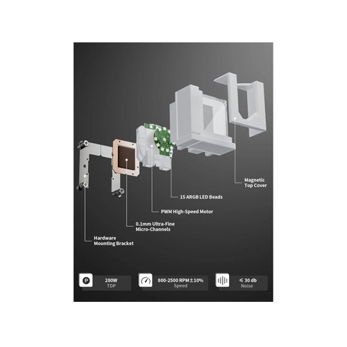 UpHere E240TC 240mm AIO Liquid CPU Cooler (White)