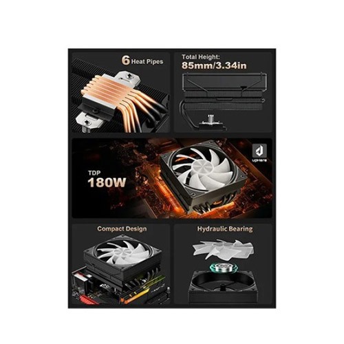 UpHere H85KC6 ARGB CPU Air Cooler (Black)