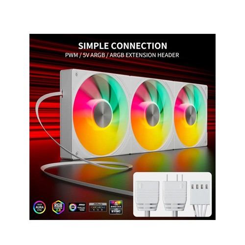 UpHere U3TC3 ARGB All-in-One Casing Fan (White)