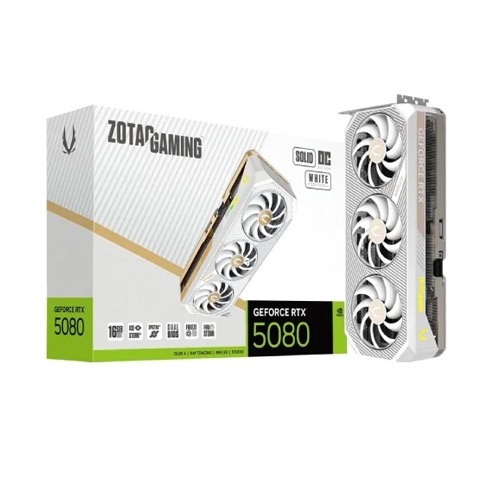 ZOTAC GAMING GeForce RTX 5080 SOLID OC White 16GB GDDR7 Graphics Card
