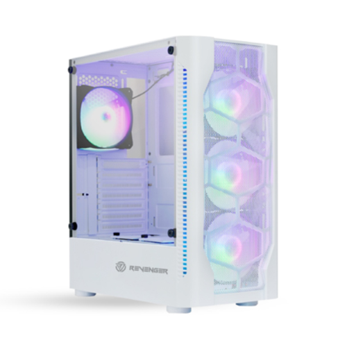 Revenger HAWA Mid Tower ATX RGB Gaming Case White