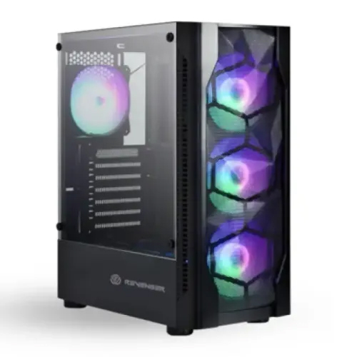 Revenger HAWA Mid Tower ATX RGB Gaming Case Black