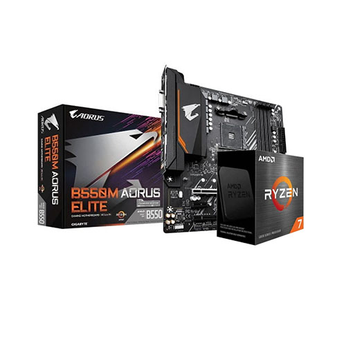 AMD Ryzen 7 5700X 3.4 GHz AM4 Processor Gigabyte B550M Aorus Elite AMD 3rd Gen Micro ATX Motherboard COMBO ( WITH PC )