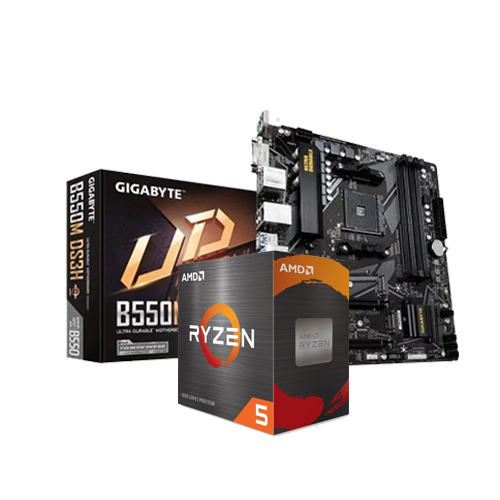 AMD Ryzen 5 5600G Processor Radeon Graphics Gigabyte B550M DS3H AM4 AMD Micro ATX Motherboard COMBO ( WITH PC )