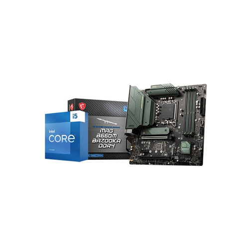 Intel Core I5-13400 13th Gen Raptor Lake Processor MSI MAG B660M BAZOOKA DDR4 12th Gen Intel Motherboard Combo (BUNDLE WITH PC)