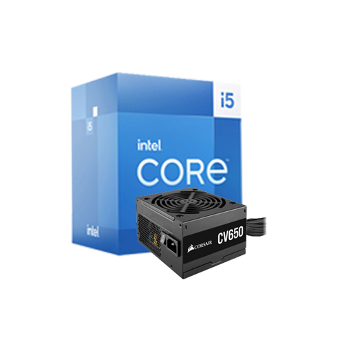 Intel Core i5-13500 13th Gen Processor And Corsair CV650 650Watt 80 Plus Bronze Certified Power Supply Combo