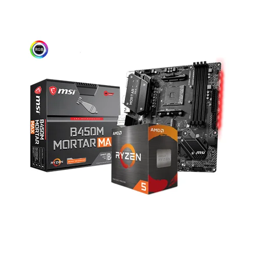 AMD Ryzen 5 5600 Desktop Processor And MSI B450M Motherboard Combo