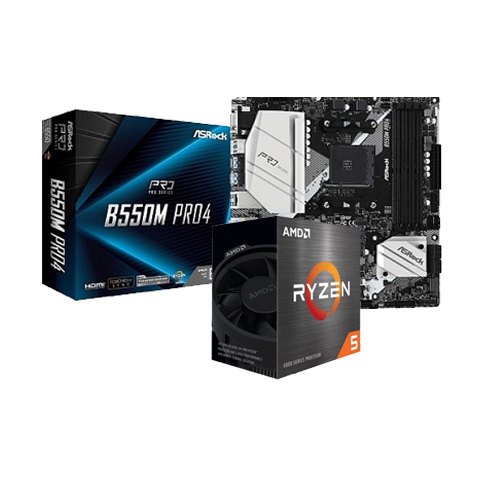 AMD Ryzen 5 5600X Processor And ASRock B550M Pro4 DDR4 AMD Motherboard ( WITH PC )