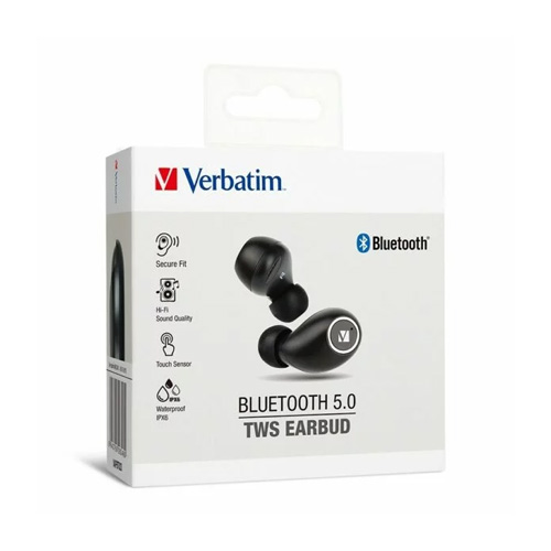 Verbatim 66348 Bluetooth 5.0 TWS Earbuds – Black