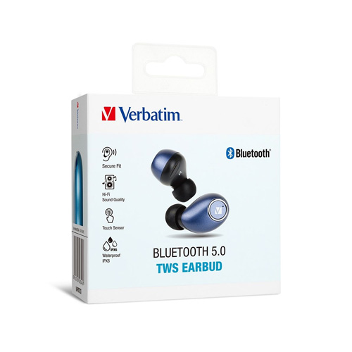 Verbatim 66349 Bluetooth 5.0 TWS Earbuds -Blue