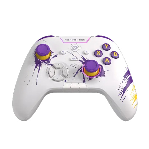 DAREU H105 Tri-Mode Wireless Gamepad 360° Joystick Controller (White Purple)
