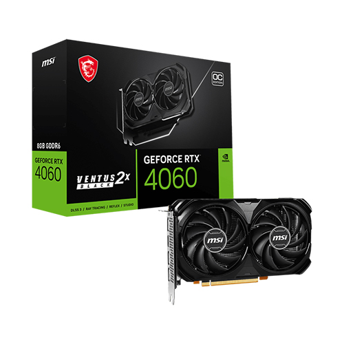 MSI GeForce RTX 4060 VENTUS 2X BLACK 8G OC GDDR6 Graphics Card 