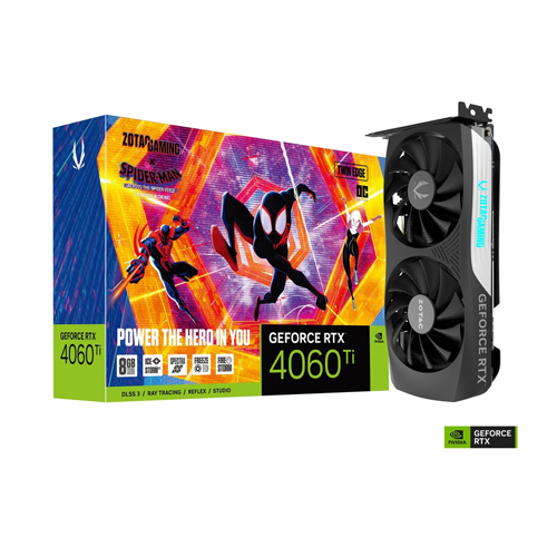 Zotac Gaming Geforce RTX 4060 Ti 8GB Twin Edge OC Spiderman GDDR6 Graphics Card