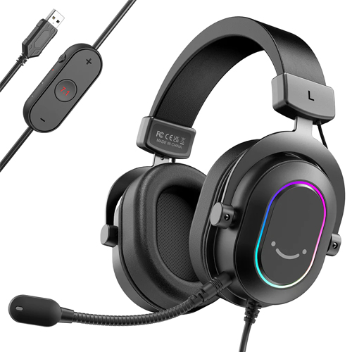 Fifine H6 USB Headphone With 24-Bit, 7.1 Surround Sound RGB