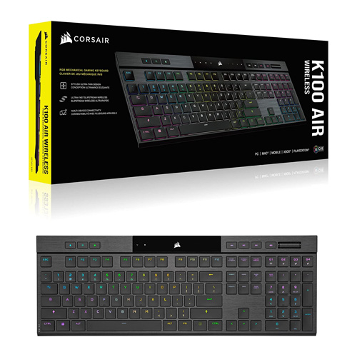 Corsair K100 AIR WIRELESS RGB Ultra-Thin Mechanical Gaming Keyboard -CHERRY MX Ultra Low Profile Tactile