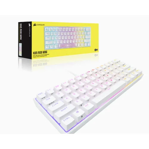 Corsair K65 RGB MINI 60% CHERRY MX Red Mechanical Gaming Keyboard (White) Corsair K65 RGB MINI 60% CHERRY MX Red Mechanical Gaming Keyboard (White)