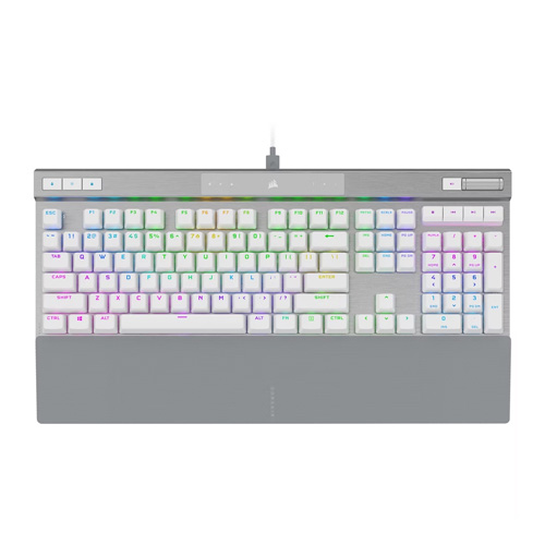 Corsair K70 PRO RGB Optical-Mechanical Gaming Keyboard with PBT DOUBLE SHOT PRO Keycaps (White)