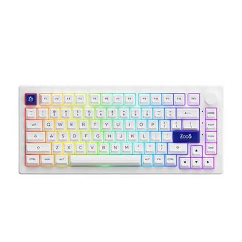 Akko 5075B Plus Blue on White RGB Tri-Mode Mechanical Gaming Keyboard