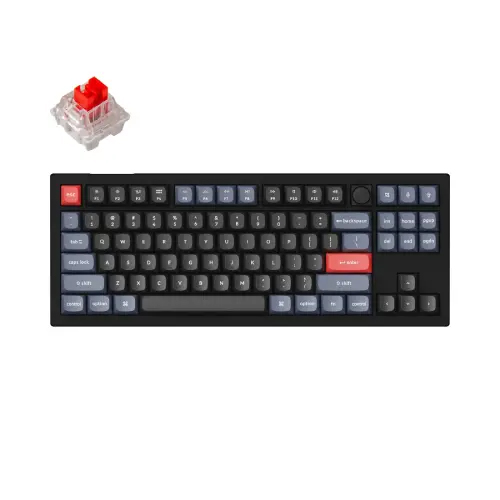 Keychron V1 75% Frosted Black Full Assembled Barebone Knob & Red switch Mechanical Keyboard
