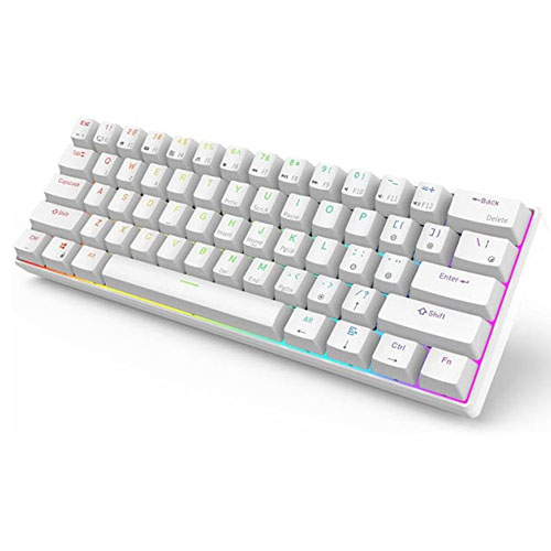 ROYAL KLUDGE RK61 Tri Mode, RGB HOTSWAPPABLE – WHITE / BLACK