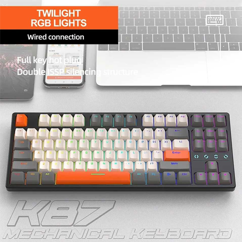Ziyoulang FreeWolf K87 Single Backlit Wired Gaming Mechanical Keyboard Ziyoulang FreeWolf K87 Single Backlit Wired Gaming Mechanical Keyboard