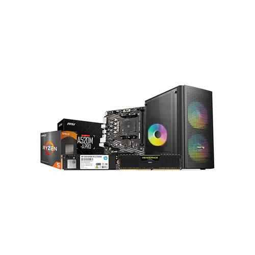 PC-Deal with AMD RYZEN 5 5600G RADEON GRAPHICS PROCESSOR With MSI A520M-A Pro AM4 AMD Micro-ATX Motherboard 