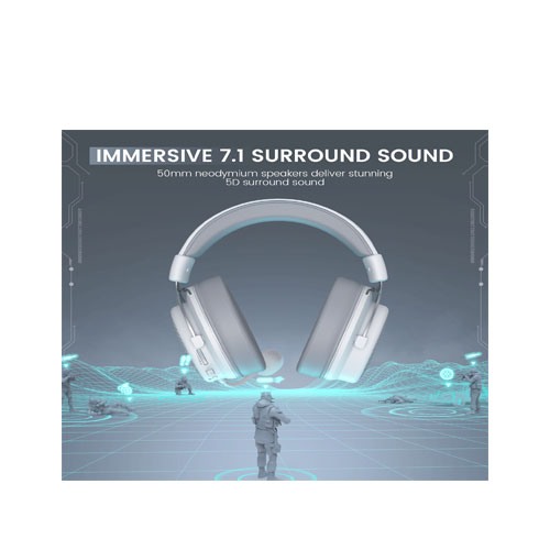 EKSA E900 Pro white Noise Cancelling 7.1 Surround Sound Gaming Headset