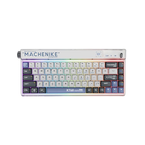 MACHENIKE KT68 TRI MODE RGB MECHANICAL KEYBOARD (WHITE)