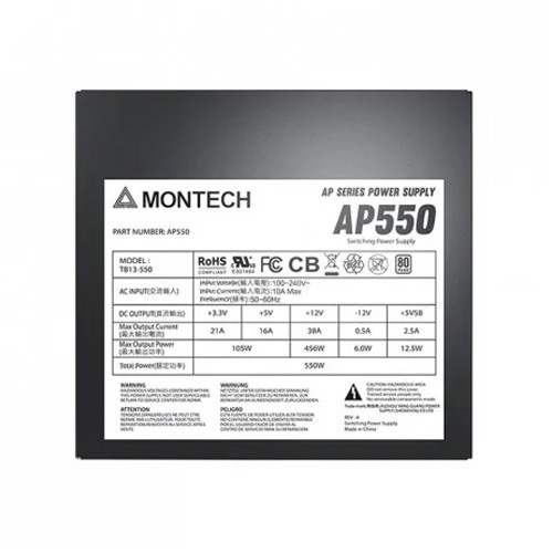 Montech AP550 80 Plus White Certified High Quality ATX Power Supply Montech AP550 80 Plus White Certified High Quality ATX Power Supply