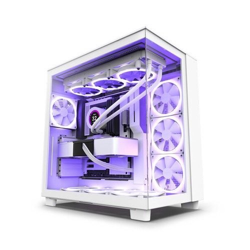 NZXT H9 Flow Dual-Chamber Mid-Tower Airflow Casing White