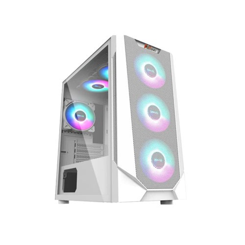 PC POWER PANZER PG-300 Mesh White ATX Gaming Casing With 4 X ARGB Fan PC POWER PANZER PG-300 Mesh White ATX Gaming Casing With 4 X ARGB Fan