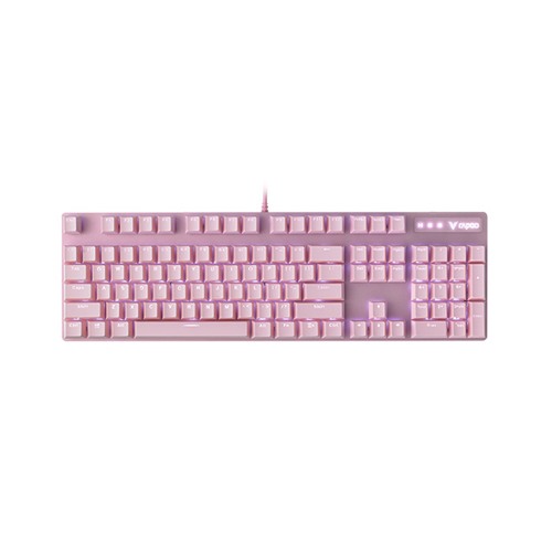 RAPOO V500PRO Pink Backlit Brown Switch Gaming Mechanical Keyboard