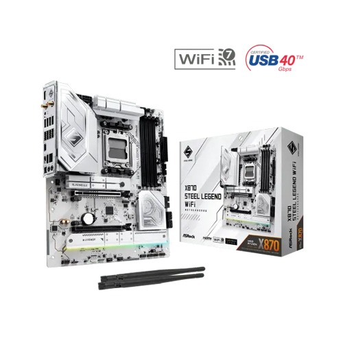 ASROCK X870 STEEL LEGEND WIFI AMD X870 Chipset ATX  Motherboard