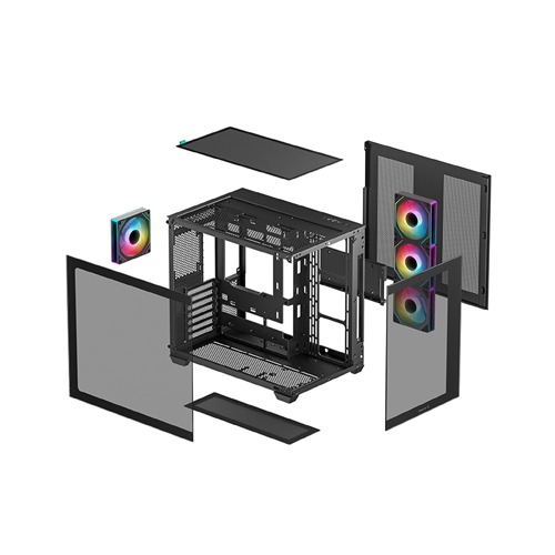 DEEPCOOL CG530 (4 FAN) MID TOWER ATX CASING - BLACK