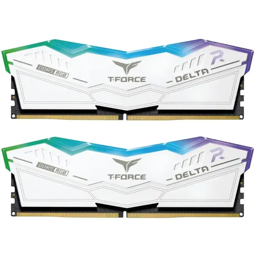 TEAM T-FORCE DELTA RGB 48GB (24GBx2) 8000MHz DDR5 Gaming RAM White